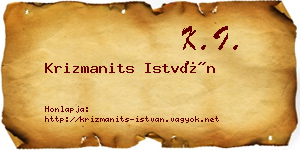 Krizmanits István névjegykártya
