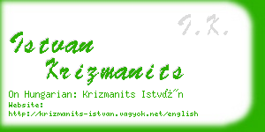 istvan krizmanits business card